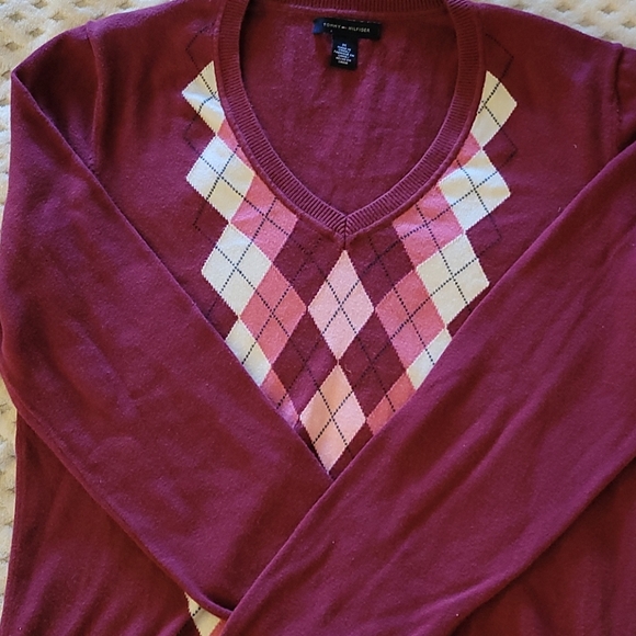 V-NECK WINE RED SWEATER - Picture 4 of 6